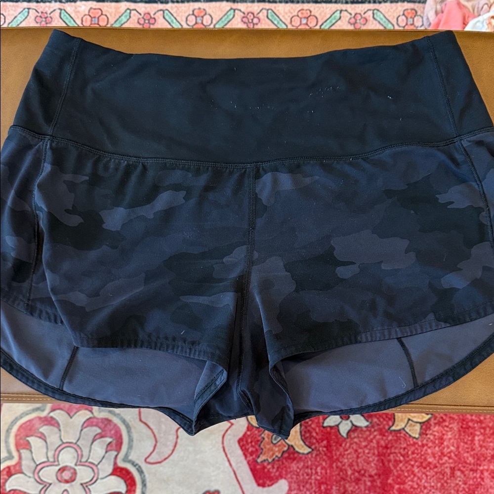 Lululemon Athletica Black Camo Athletic Shorts